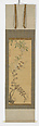 Sparrows Alighting on Wisteria, Nagasawa Rosetsu (Japanese, 1754–1799), Hanging scroll; ink and color on silk, Japan
